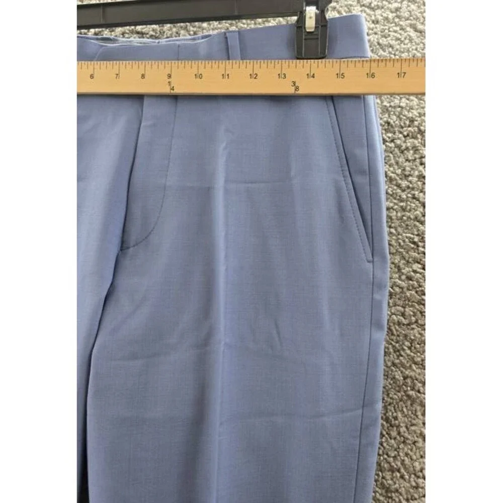 Bar III Slim Fit Dress Pants Men's 30Wx32L Light Blue Wool Blend Zip/Button